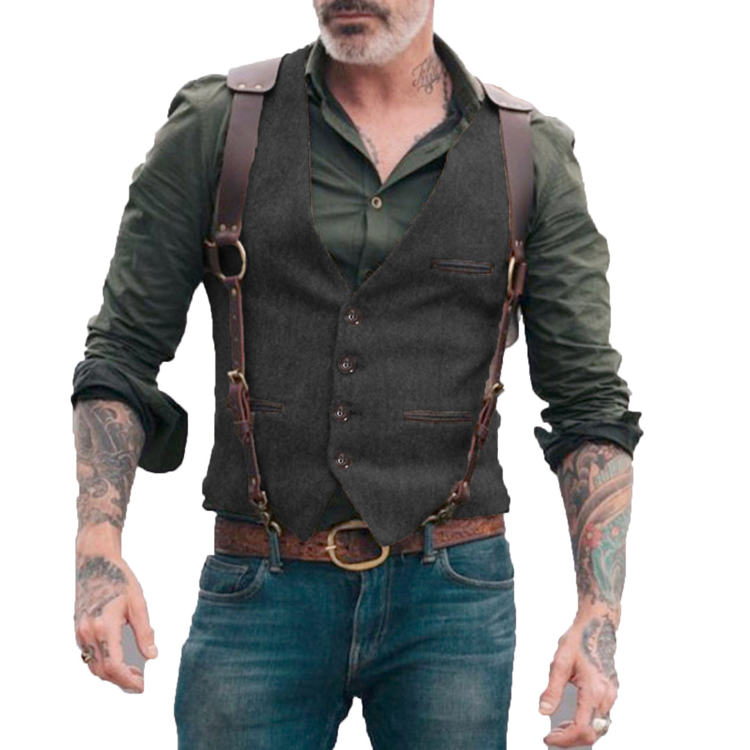 Herren stilvolle Vintage Weste mit Nadelstreifen und Knopfdetails Echoarchiv