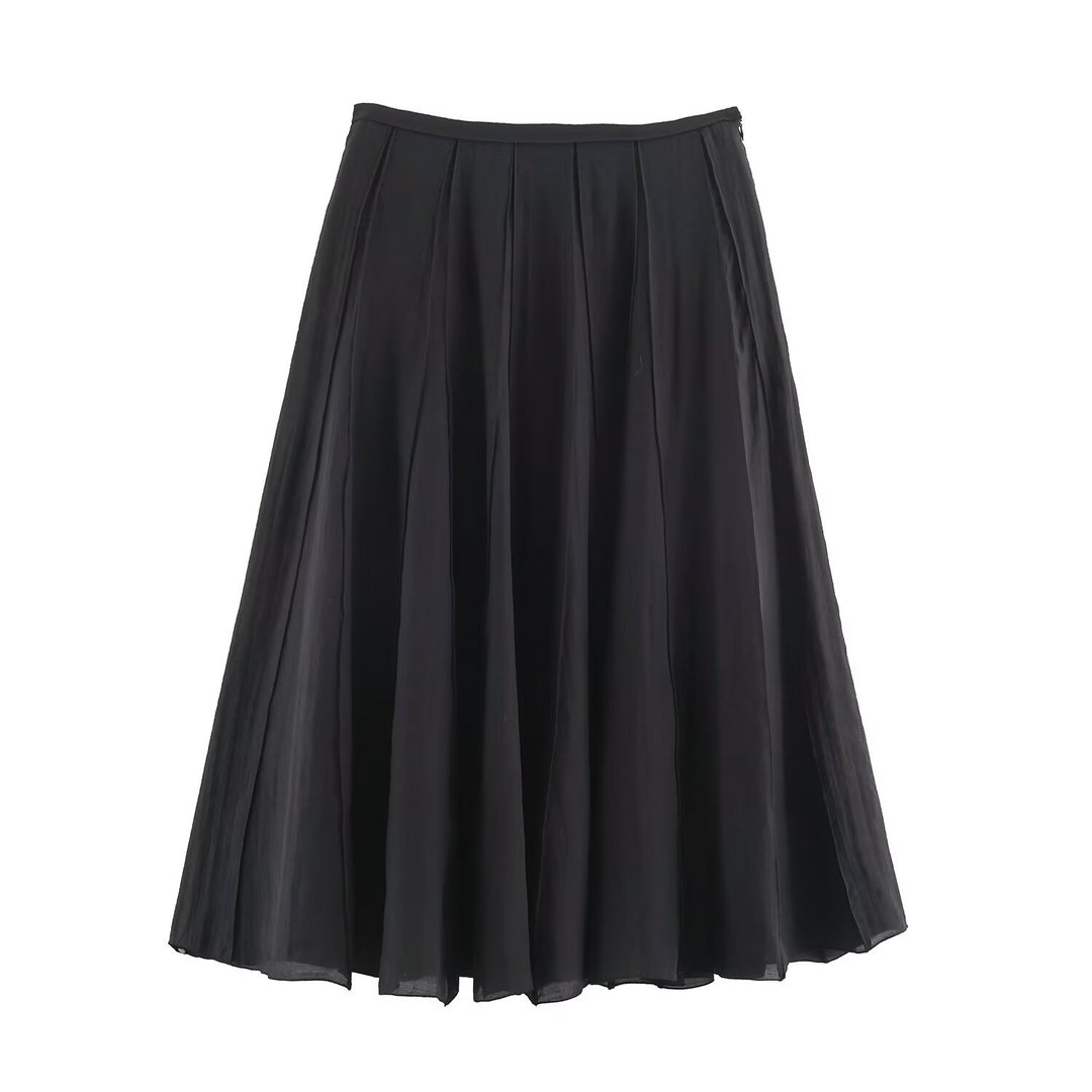 Damen Langer Plissee Maxirock mit Chiffonlage und seitlichem Reißverschluss Echo Archiv