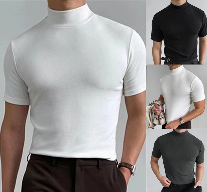 Herren Kurzarm Rollkragen T-Shirt aus hochwertigem Material Echoarchiv