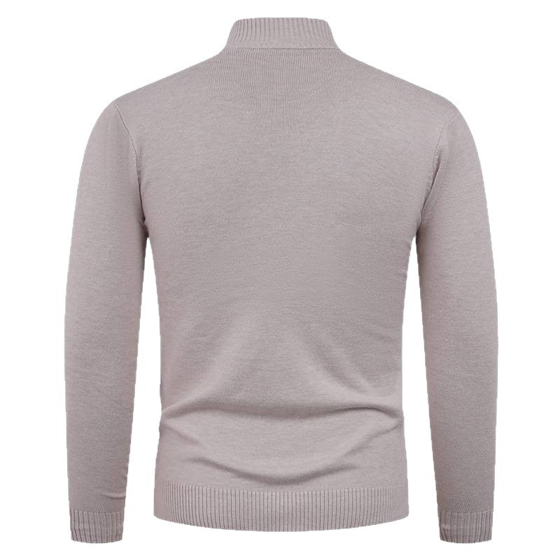 Herren Strickpullover mit hohem Kragen und praktischem Reißverschluss Echoarchiv