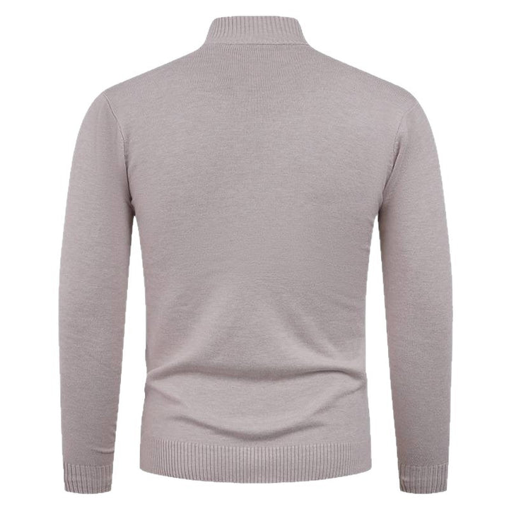 Herren Strickpullover mit hohem Kragen und praktischem Reißverschluss Echoarchiv