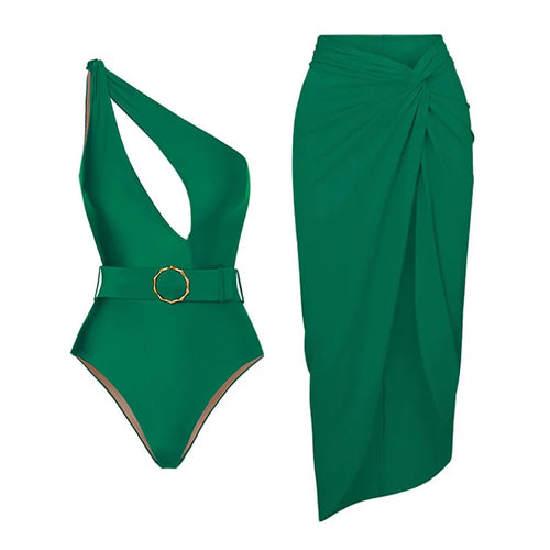 Damen eleganter Badeanzug mit taillierten Rock Echo Archiv