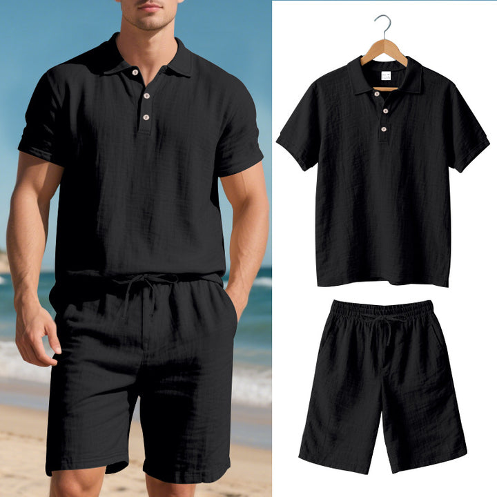Herren lässiges Poloshirt und Shorts Set Echoarchiv