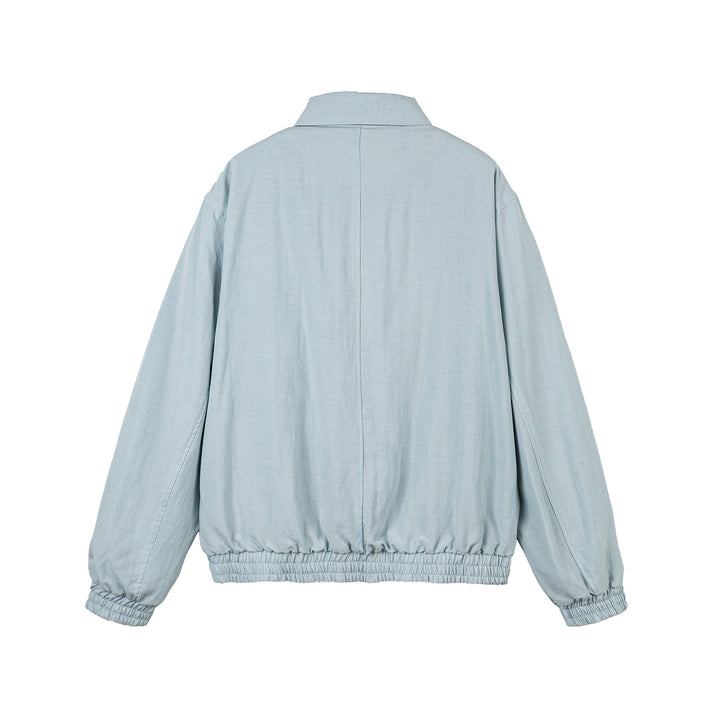 Damen Leichte Boxy‑Übergangsjacke mit durchgehendem Reißverschluss, elastischem Bund und Brust‑Welttasche Echoarchiv