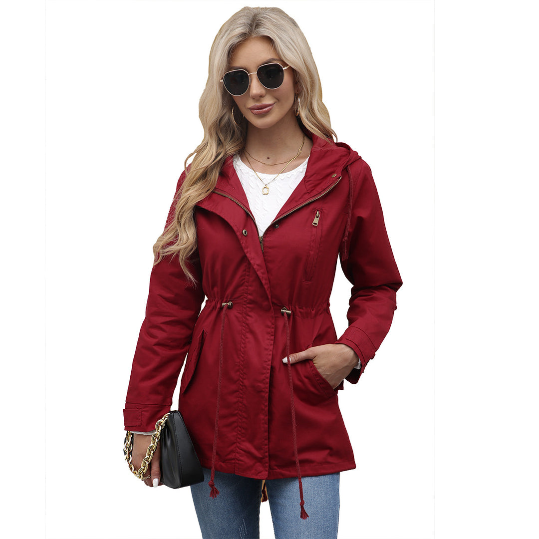 Damen nan leichter Parka mit Kapuze, Kordelzug und verdecktem Reißverschluss Echo Archiv