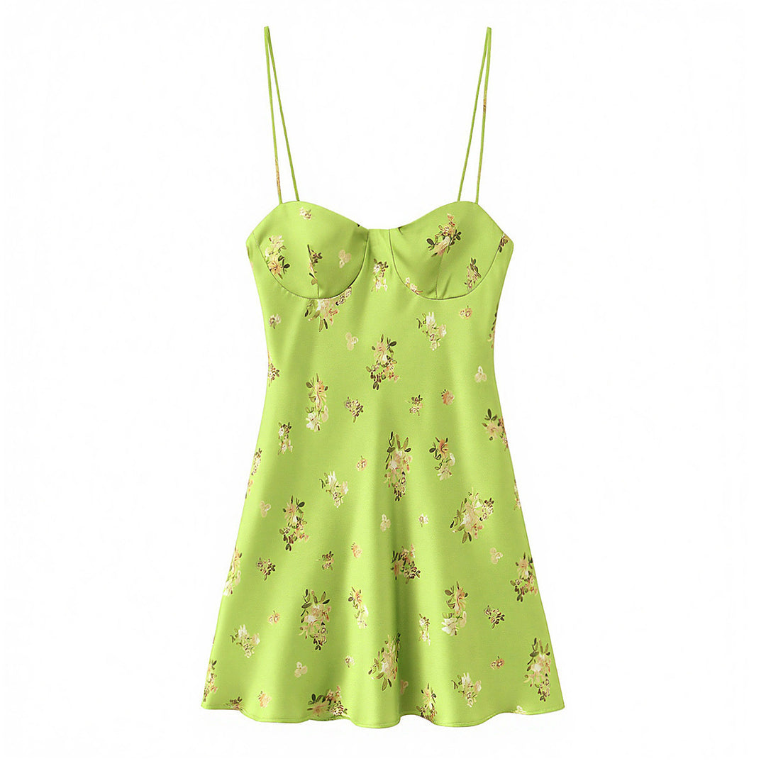 Damen Blusenkleid mit zartem Blumenmuster und schwingendem Rock Echo Archiv