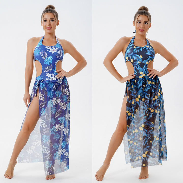 Damen Eleganter Badeanzug mit atmungsaktivem Überwurf Echo Archiv