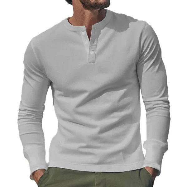 Herren langärmliges Henley T-Shirt Echoarchiv