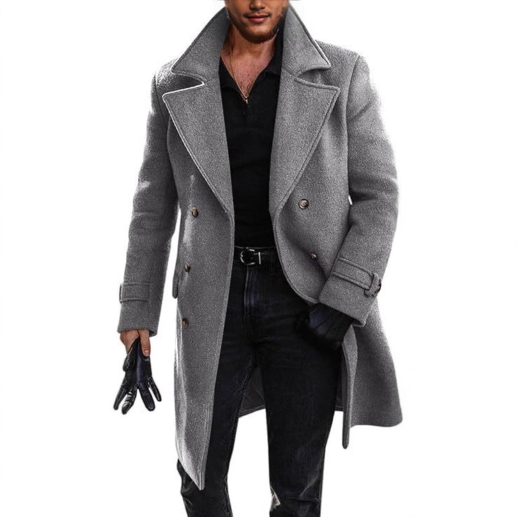 Herren eleganter Langmantel mit doppelter Knopfleiste Echoarchiv