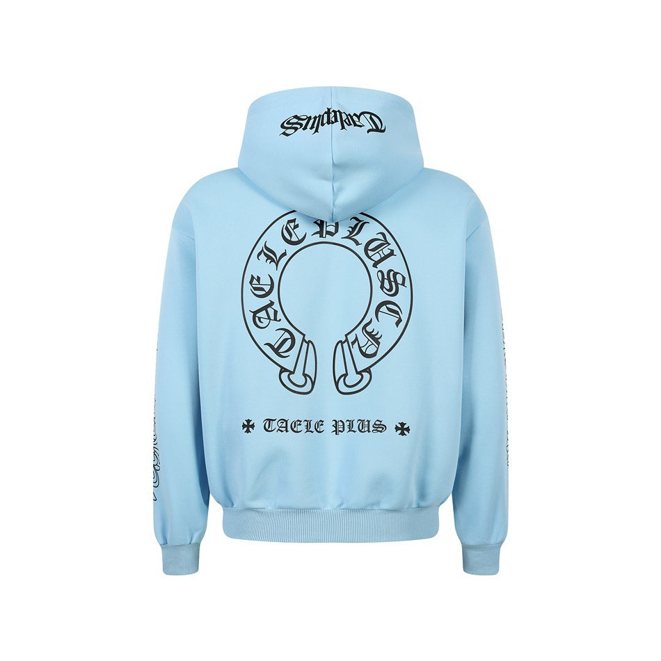 Unisex Kapuzenpullover im Urban‑Gothic‑Print mit geripptem Saum Echoarchiv