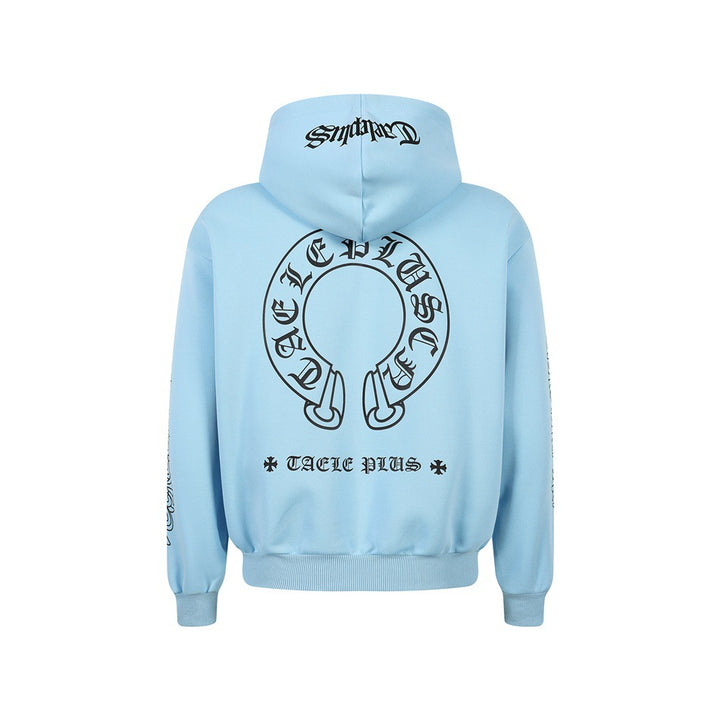 Unisex Kapuzenpullover im Urban‑Gothic‑Print mit geripptem Saum Echoarchiv