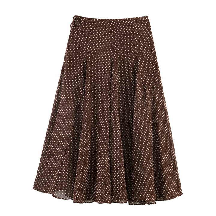 Damen Fließender A‑Linien Midirock mit Polka‑Dot‑Print und Bindeschleife Echo Archiv