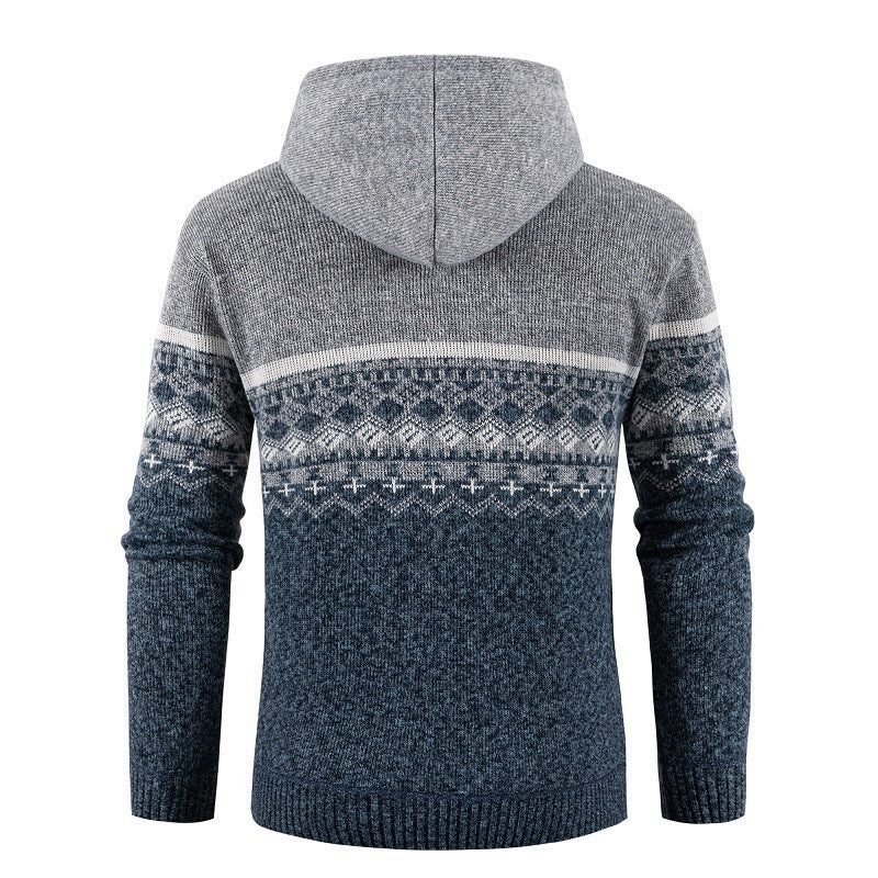 Herren Kapuzenpullover mit Norweger-Muster Echoarchiv