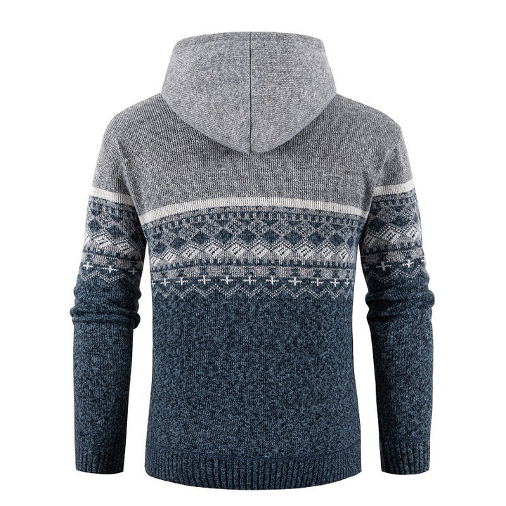 Herren Kapuzenpullover mit Norweger-Muster Echoarchiv