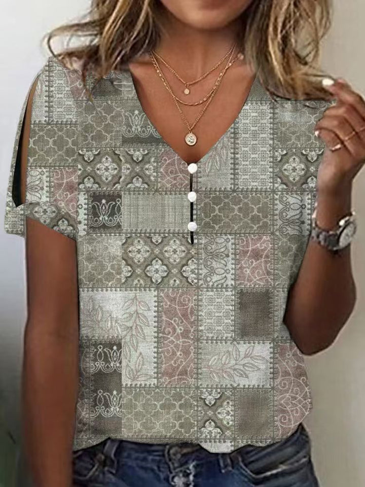 Damen Glitzernde V-Pullover Bluse Echo Archiv