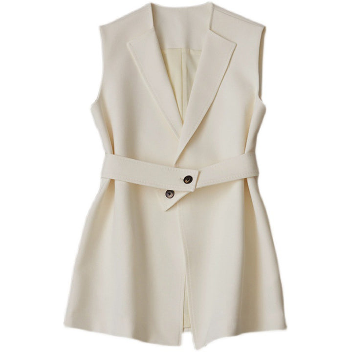 Damen Ärmellose Blazer-Weste mit Taillengürtel Echoarchiv