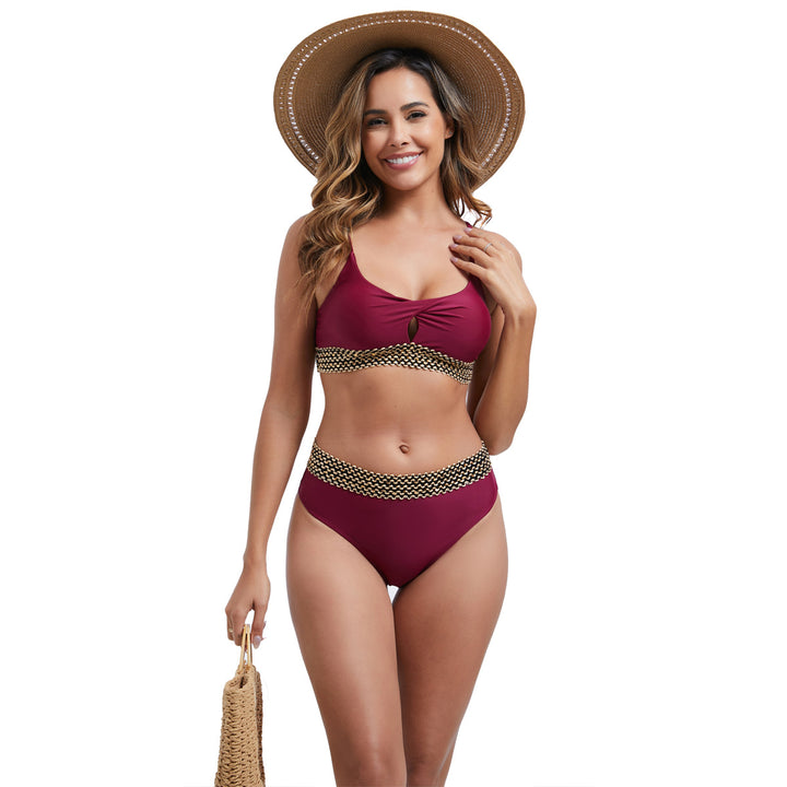 Damen Hochtailliertes Bikini-Set mit modischen Akzentdetails Echo Archiv