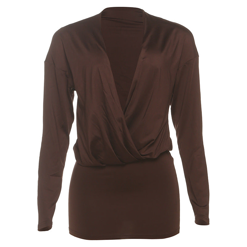Damen elegantes Oberteil mit elegantem V-Ausschnitt und lockerer Passform Echo Archiv