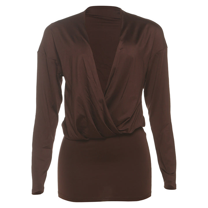 Damen elegantes Oberteil mit elegantem V-Ausschnitt und lockerer Passform Echo Archiv