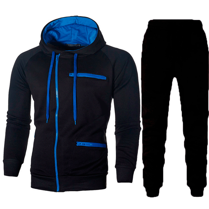 Herren Sportliche Kombi aus Hoodie und Jogginghose mit modernen Reißverschlusstaschen Echoarchiv