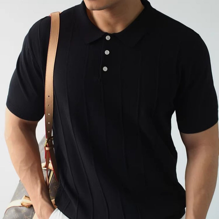 Herren Kurzarm Poloshirt mit Struktur Echo Archiv