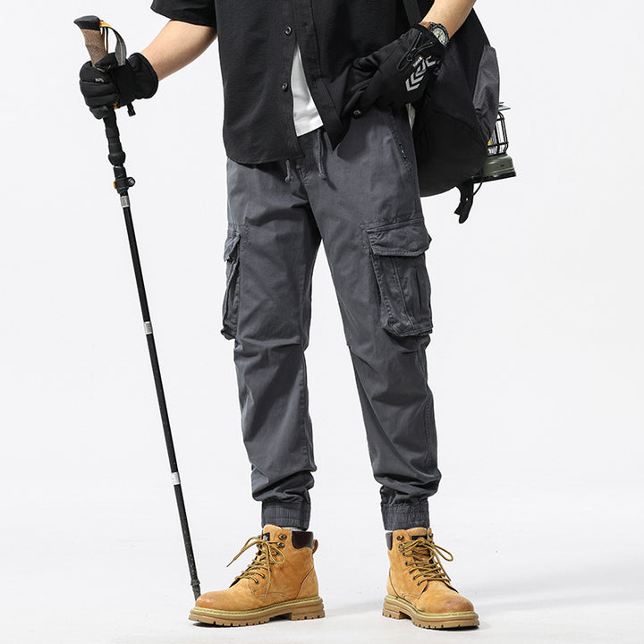 Herren Baumwoll‑Canvas Cargo‑Jogger mit elastischem Bund, Multifachtaschen und gerippten Knöchelabschlüssen Echo Archiv