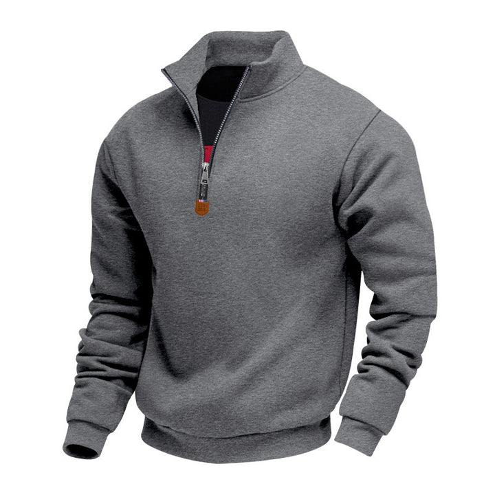 Herren Fleece-Pullover mit hohem Kragen und durchgehendem Reißverschluss Echoarchiv