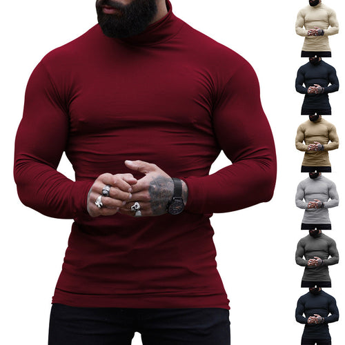 Herren Schmal geschnittenes Rollkragen-Feinstrickshirt mit Stretchkomfort – Marzano