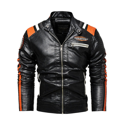 Herren Hochwertige Kunstleder-Motorradjacke Echo Archiv