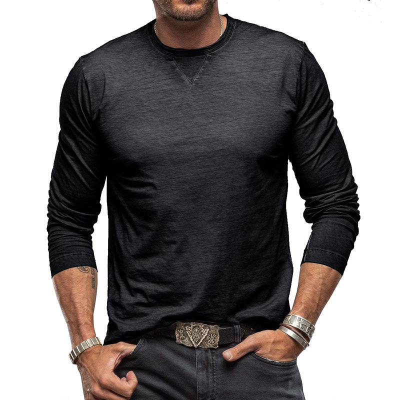 Herren lässiges Langarmshirt mit Rundhalsausschnitt Echoarchiv