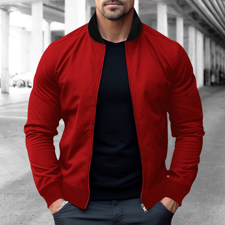 Herren sportliche Bomberjacke aus weichem Fleece mit Reißverschlusstaschen Echoarchiv