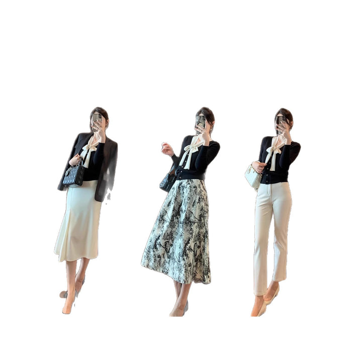 Damen Elegante und stilvolle Bluse mit Schleifendetail Echoarchiv