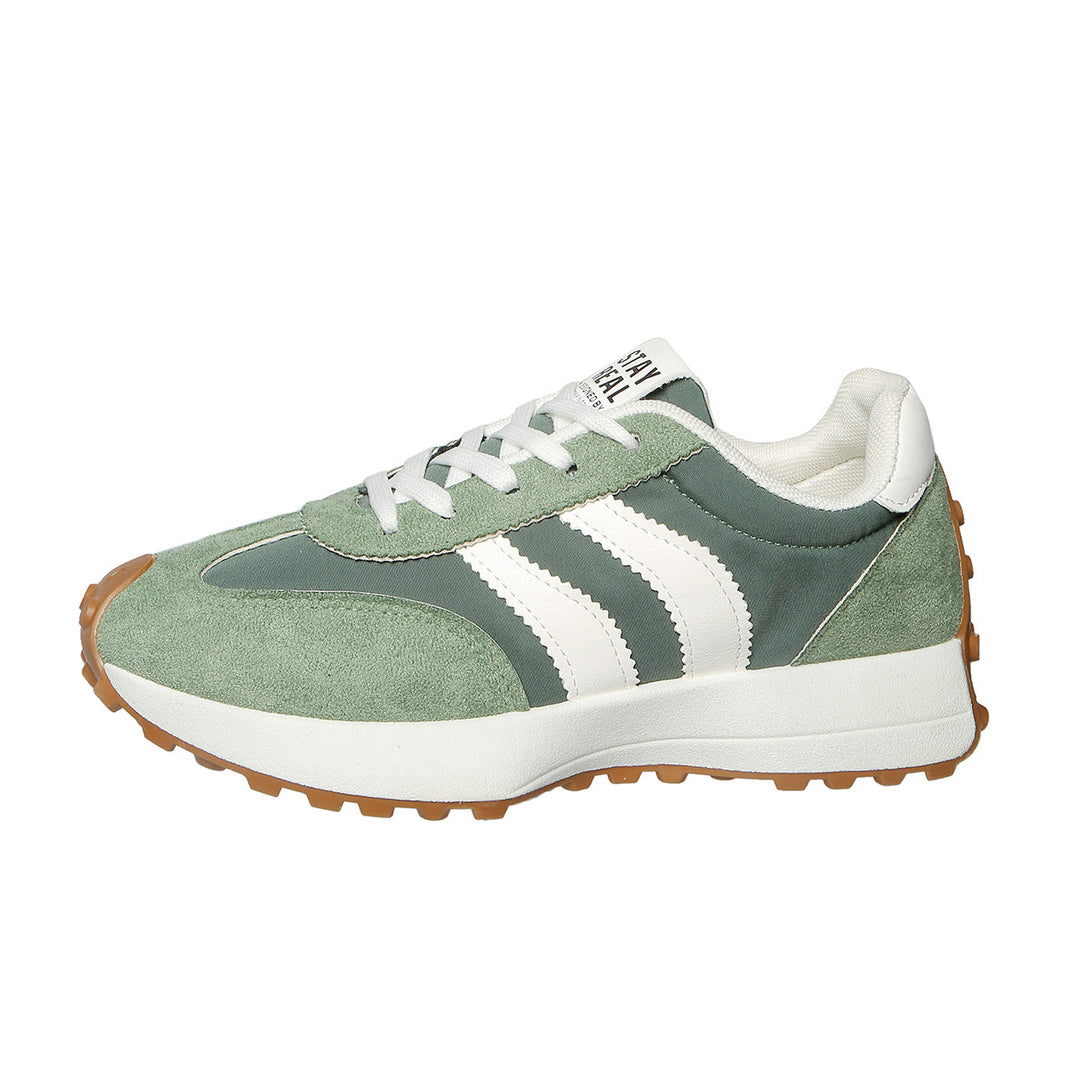 Damen nan retro-inspirierter Sneaker mit Wildleder-Overlays, Nylonoberteil und profilierter Waffelsohle Echo Archiv