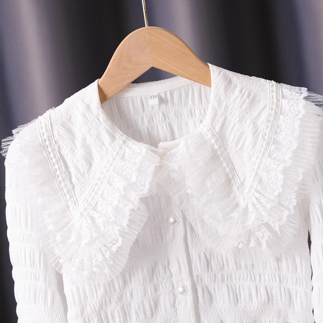 Damen Bluse mit voluminösem Rüschenkragen Echo Archiv