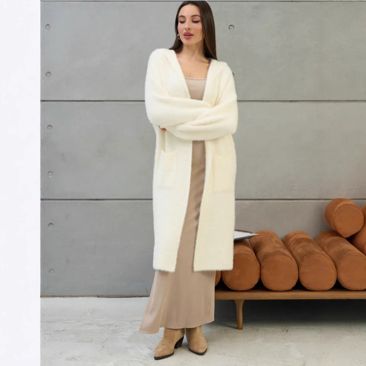 Damen Eleganter Lange Strickmantel Echo Archiv