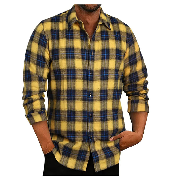 Herren Karierte Flanellhemden mit eleganter Passform Echoarchiv