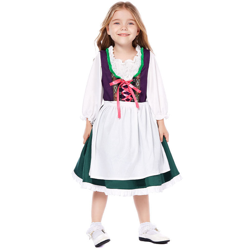 Damen nan dreiteiliges Trachtenkleid Dirndl Kostümset mit Schnürung, tailliertem Rock und abnehmbarer Carmenbluse Echo Archiv