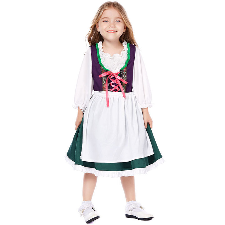 Damen nan dreiteiliges Trachtenkleid Dirndl Kostümset mit Schnürung, tailliertem Rock und abnehmbarer Carmenbluse Echo Archiv