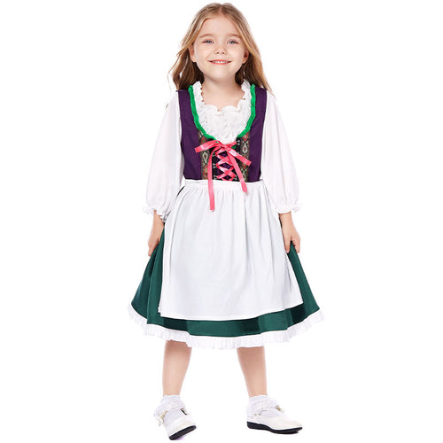 Damen nan dreiteiliges Trachtenkleid Dirndl Kostümset mit Schnürung, tailliertem Rock und abnehmbarer Carmenbluse Echo Archiv