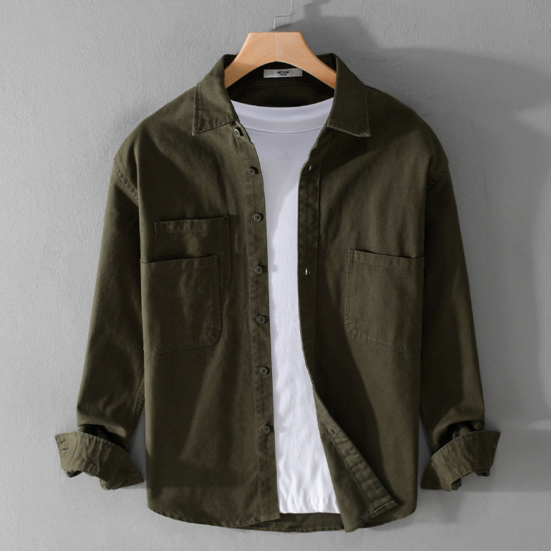 Herren Utility-Overshirt aus Baumwoll-Twill mit doppelten Brusttaschen und legerem Schnitt Echoarchiv