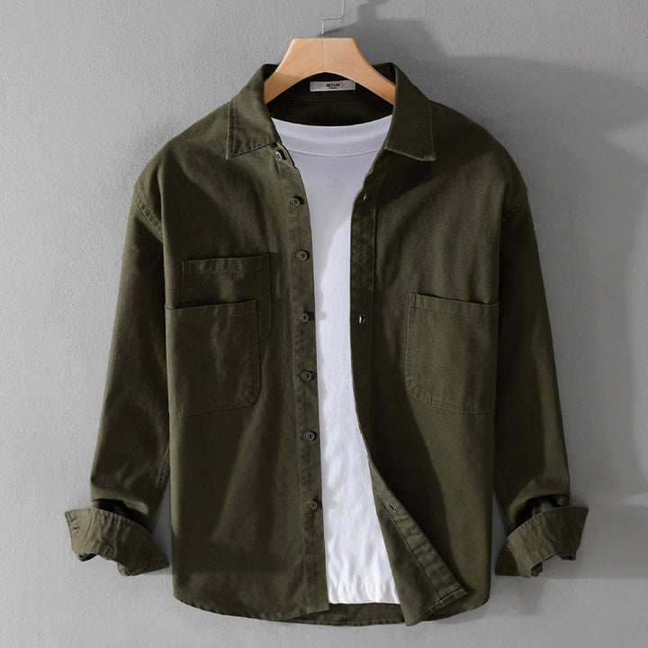 Herren Utility-Overshirt aus Baumwoll-Twill mit doppelten Brusttaschen und legerem Schnitt Echoarchiv