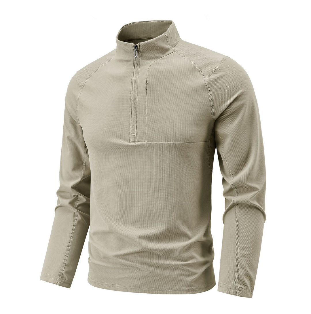 Herren Nano Technische Thermo Halb-Zip Pullover mit Stehkragen und Reißverschlusstasche auf der Brust – Cavarno