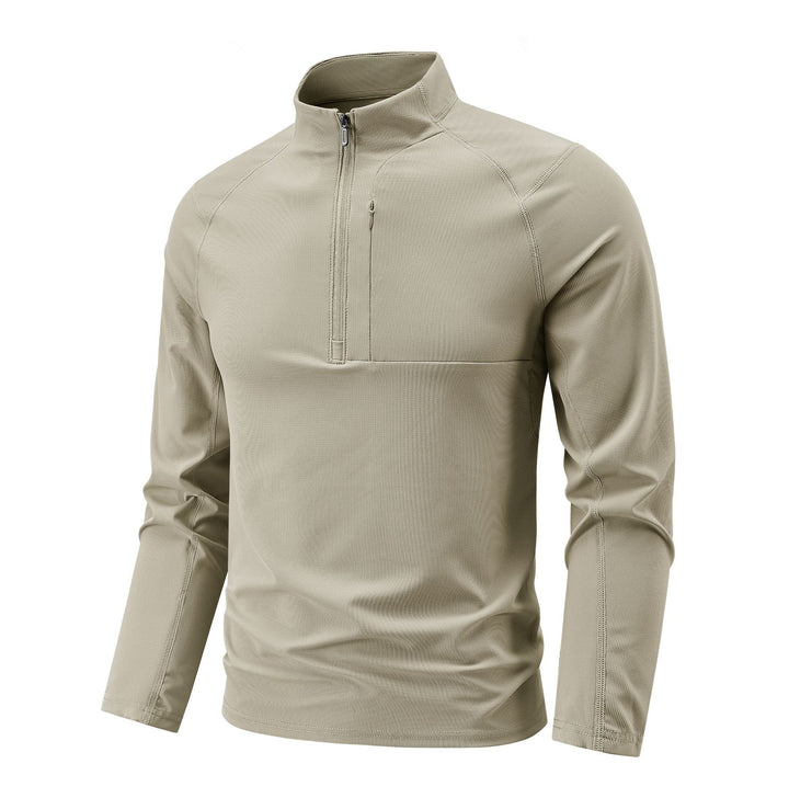 Herren Nano Technische Thermo Halb-Zip Pullover mit Stehkragen und Reißverschlusstasche auf der Brust – Cavarno