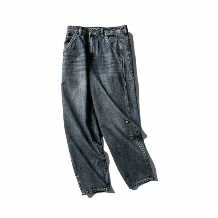 Herren Weite Baggy-Jeans aus robustem Denim mit hoher Bundhöhe und Used‑Waschung Echo Archiv