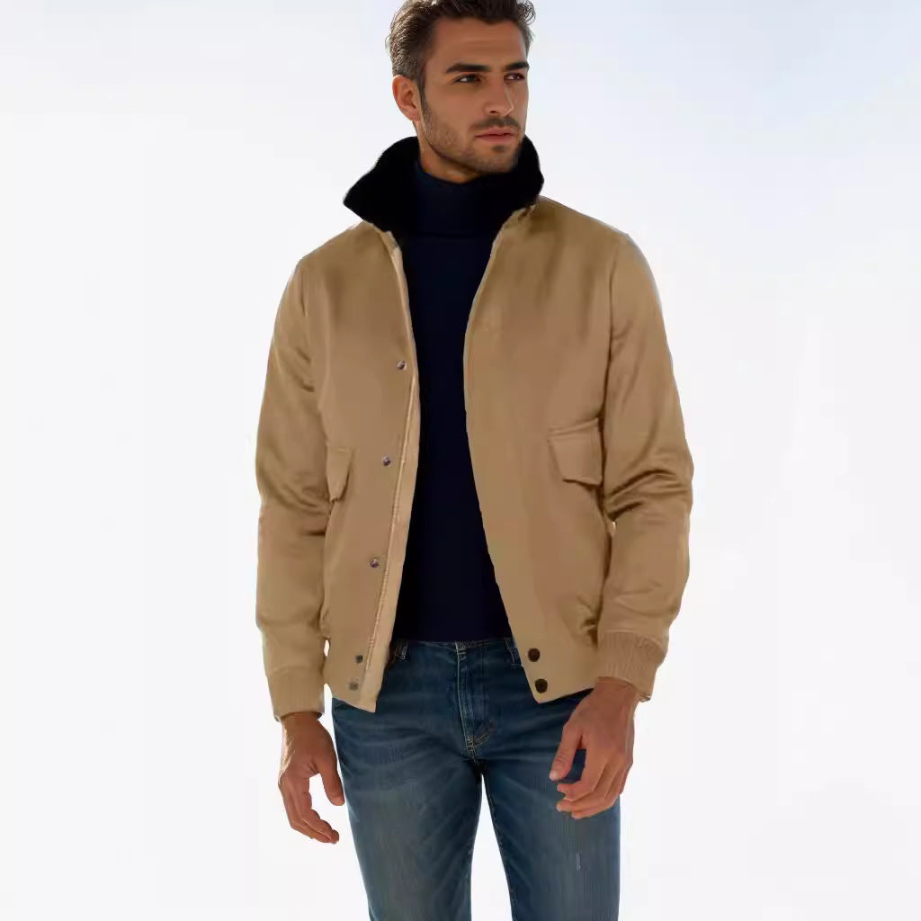 Herren stylischer Übergangsjacke mit hohem Kragen Echoarchiv