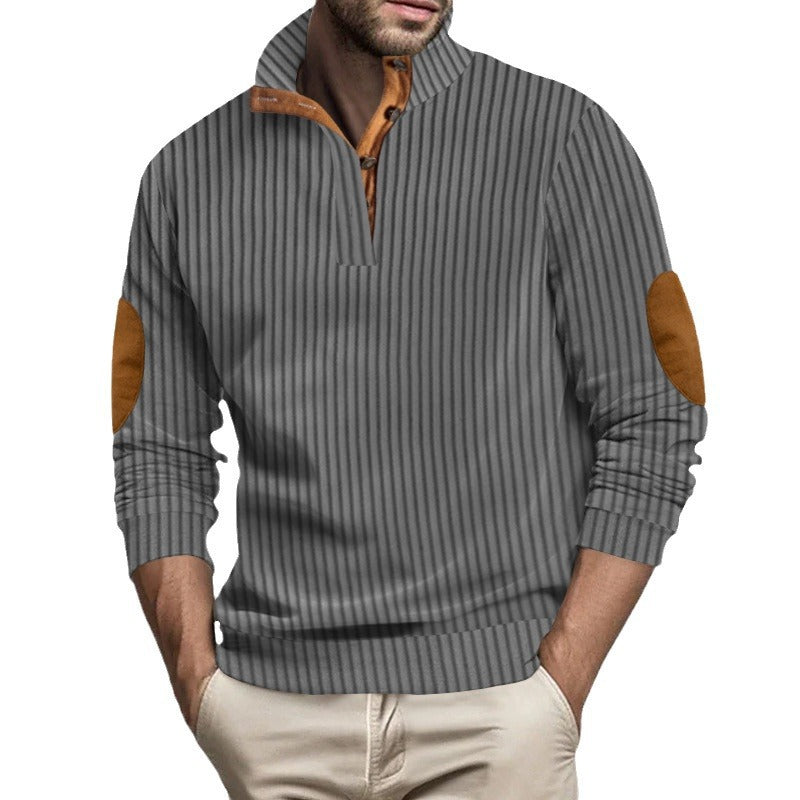 Herren Stepppullover mit strukturiertem Design und Kontrast-Patches Echoarchiv