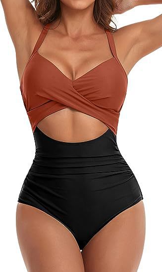 Damen Einteiliger Badeanzug mit elegantem Wickelschnitt Echo Archiv