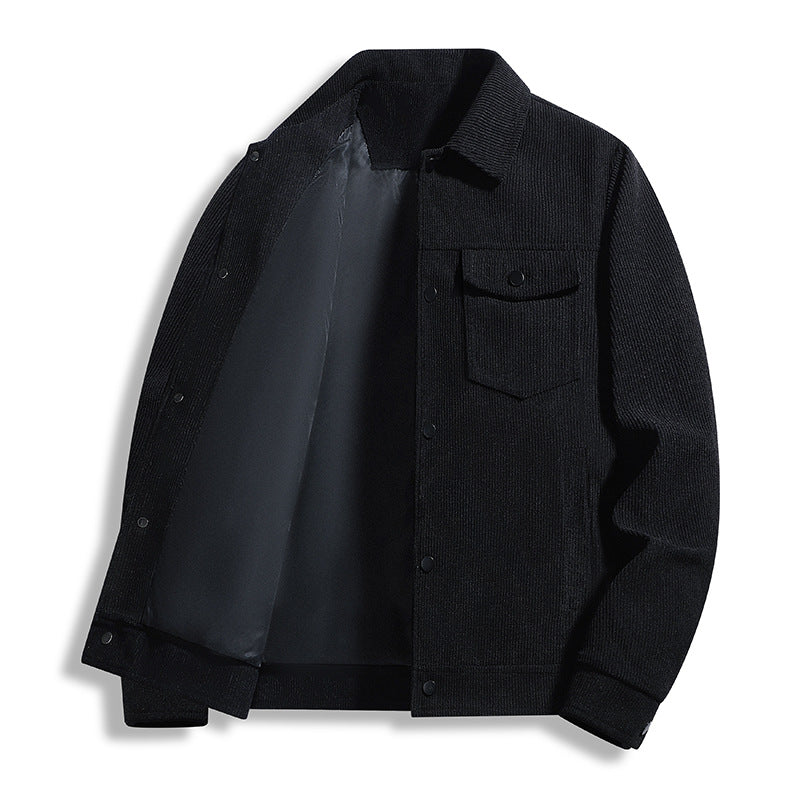 Herren Cord-Truckerjacke mit Thermofutter & Druckknopffront Echoarchiv