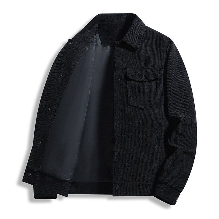 Herren Cord-Truckerjacke mit Thermofutter & Druckknopffront Echoarchiv