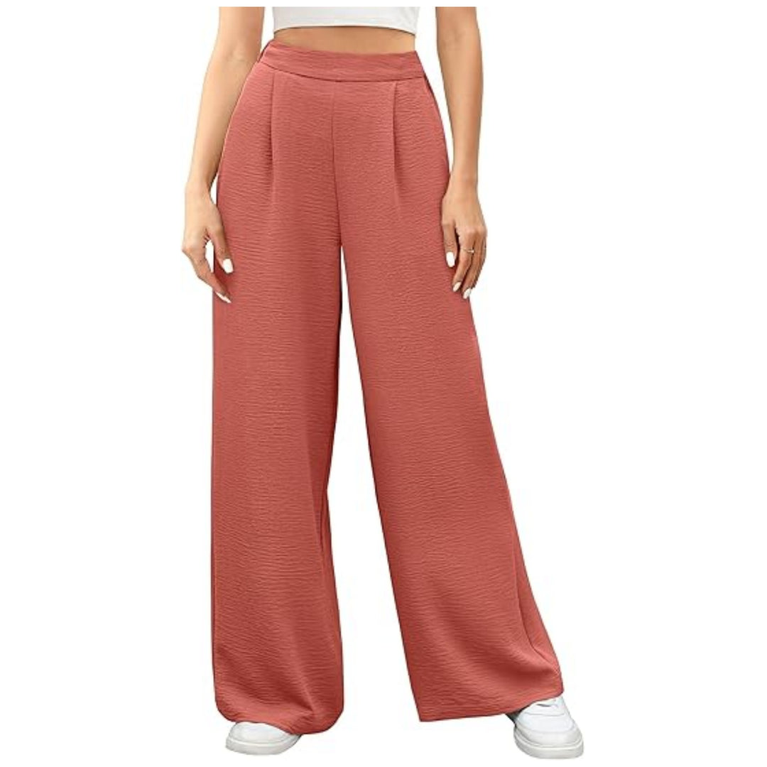 Damen weite High-Waist Palazzo-Hose mit Strukturstoff Echo Archiv